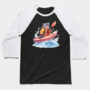 Cautious Kayaker Anime Shark Baseball T-Shirt